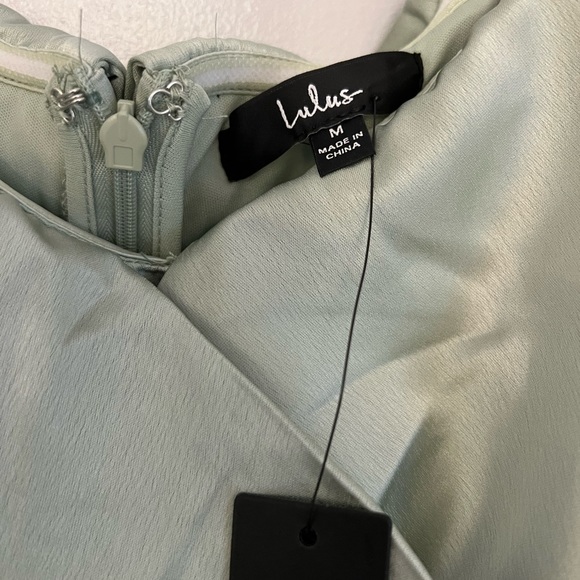 Lulus sage green off the shoulder mini dress - Picture 3 of 4